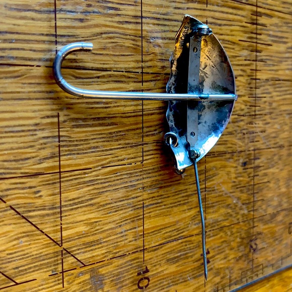 Vntg Sterling Silver Parasol Umbrella Pin Brooch - Picture 3 of 3